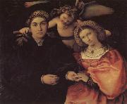 Lorenzo Lotto Portrait of Messer Marsilio and His Wife Norge oil painting reproduction